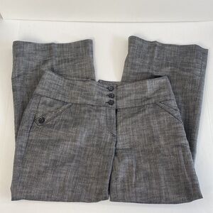 Grey cotton blend mid rise wide leg chinos formal office slacks trousers size 6